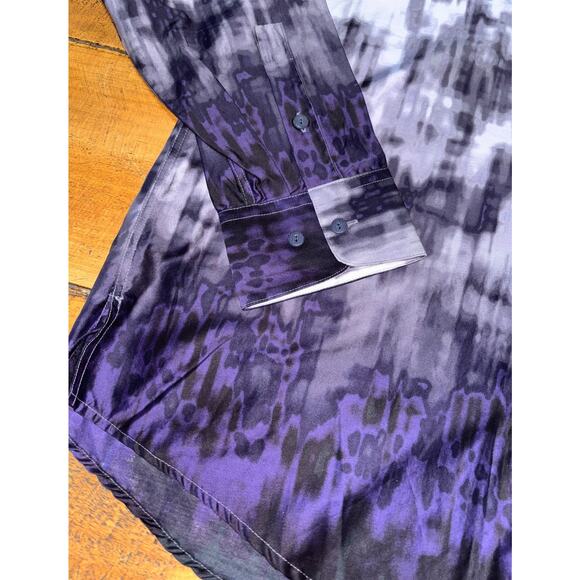 Jhane Barnes Trim Fit Purple Black Abstract Ombre Art NWOT Mens Button Down XL - Picture 3 of 8